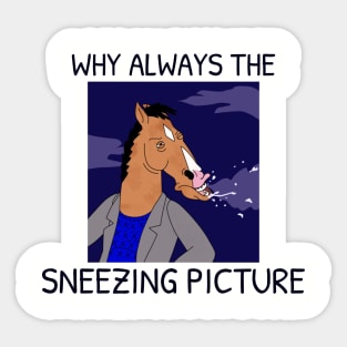 Bojack horseman - WHY ALWAYS THE SNEEZING PICTURE Sticker